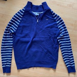 Vineyard Vines Navy Cotton Quarter ZIP Sweater